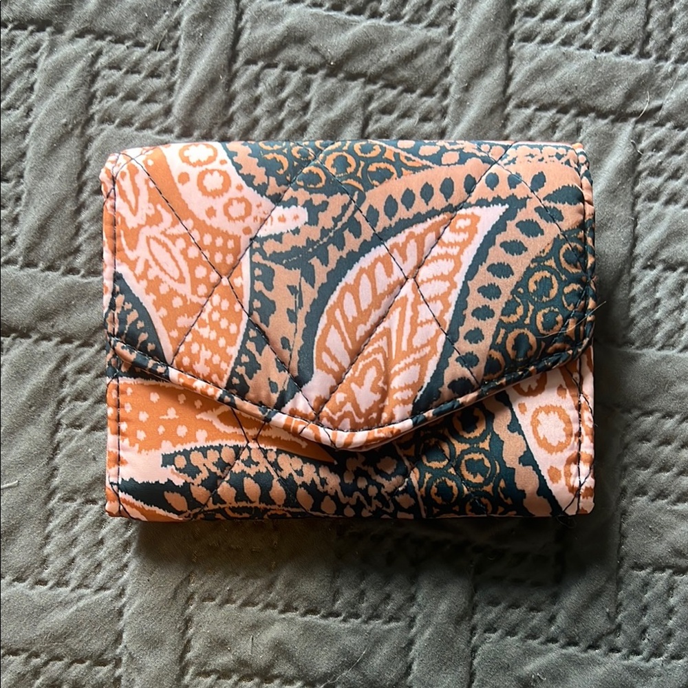 Elegant Orange and Black Paisley Wallet